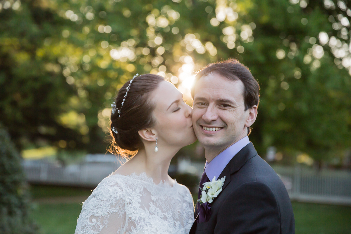 golden hour wedding photo