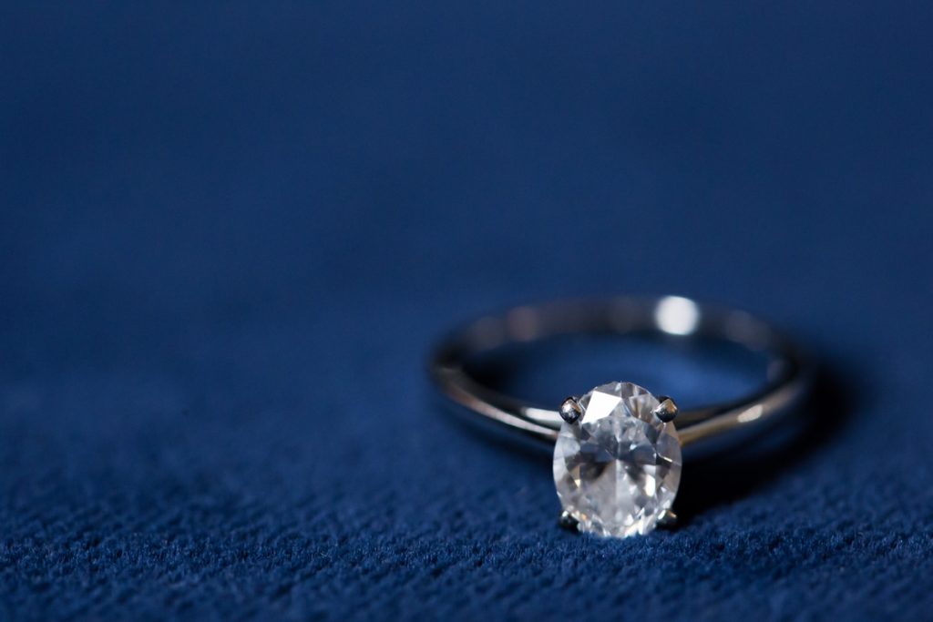 London elopement photography engagement ring