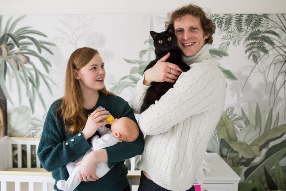 London family photo with cat