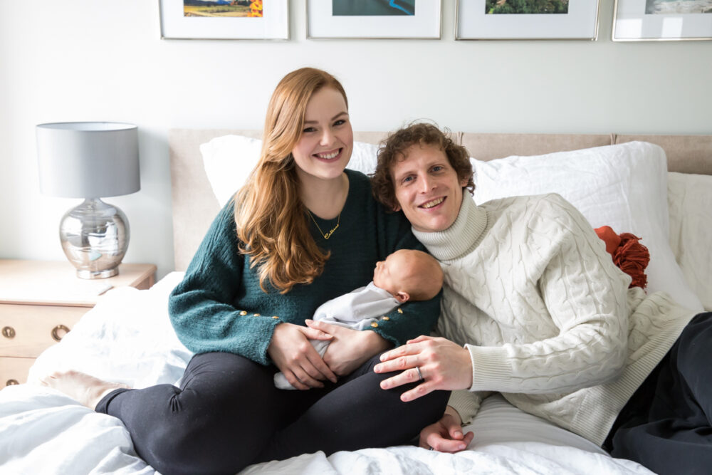 London family photo with newborn