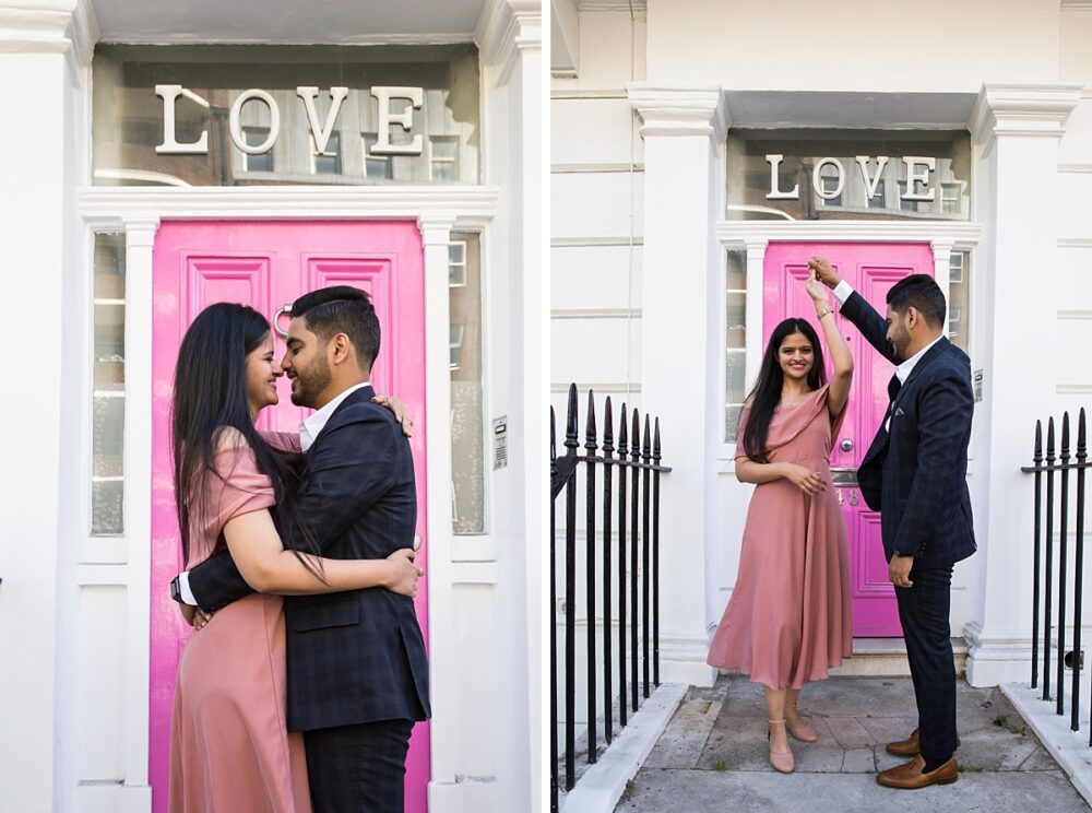Pink door with Love letters