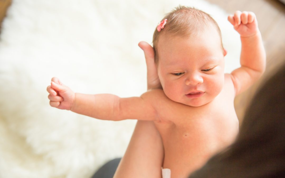 London baby photography baby girl stretching