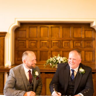 signing the register same sex marriage ceremony