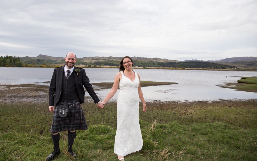 outdoor wedding by a Loch